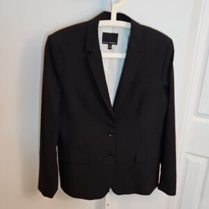 Banana Republic "Long & Lean" Black Wool Blazer Size 14 Career LWW 175394